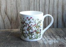 Load image into Gallery viewer, Spring Wildflowers Mug by Alice Draws The Line, cow parsley, red  campion, stitchwort, buttercup