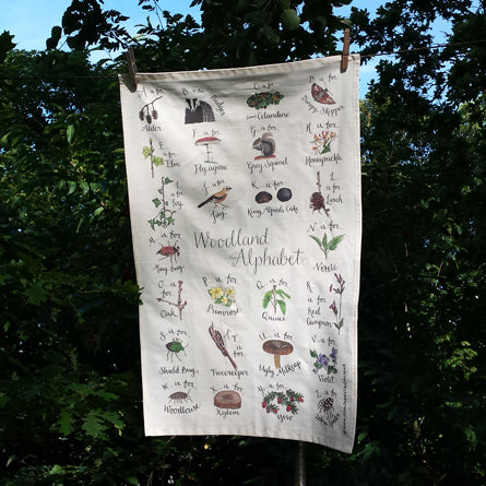 Woodland Alphabet Tea Towel