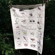 Load image into Gallery viewer, Woodland Alphabet Tea Towel