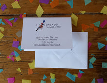 Load image into Gallery viewer, Party of Jays celebration card, birthday card, wedding card, by Alice Draws The Line