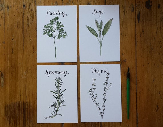Parsley, Sage, Rosemary and Thyme Art Prints