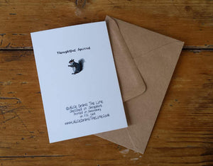 Thinking of you Squirrel card by Alice Draws The Line