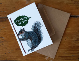 Thinking of you Squirrel card by Alice Draws The Line