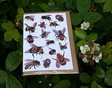 Load image into Gallery viewer, Bee Greeting card by Alice Draws The Line, recycled card and blank inside