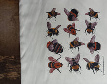 Load image into Gallery viewer, Bee tote bag with bee illustrations by Alice Draws The Line
