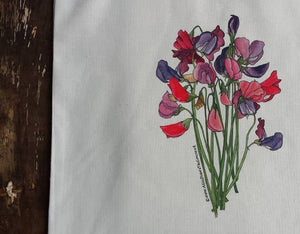 Sweet Peas Bouquet tote bag