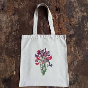 Sweet Peas Bouquet tote bag