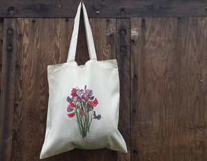 Sweet Peas Bouquet tote bag