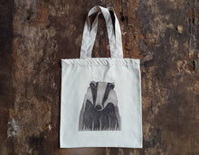 Load image into Gallery viewer, Badger tote bag by Alice Draws the Line, bag for life