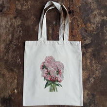 Load image into Gallery viewer, Peony Bouquet tote bag