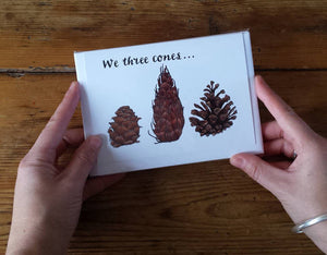 We Three Cones Christmas Card