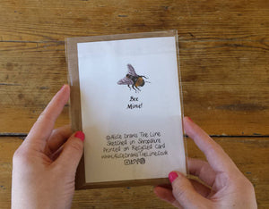 Bee Mine Valentines card by Alice Draws The Line