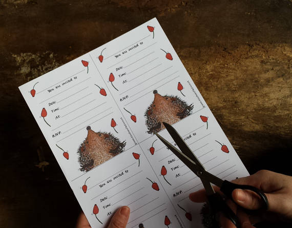 Printable Hedgehog party invites