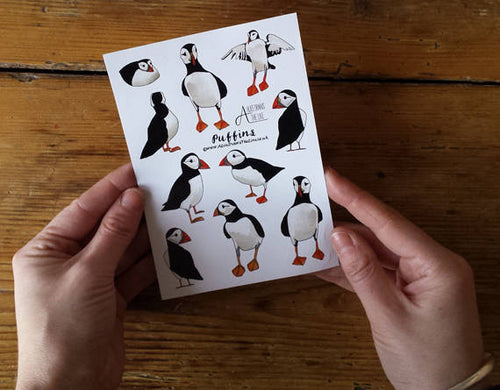 Puffin Sticker Sheet by Alice Draws The Line