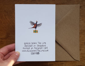 Flappy Birthday Pheasant Greeting Card