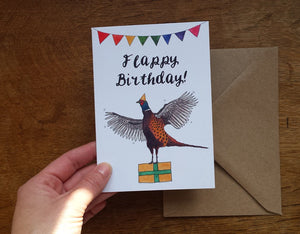 Flappy Birthday Pheasant Greeting Card