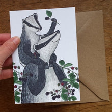 Load image into Gallery viewer, Baby Badger card by Alice Draws the line, new baby card