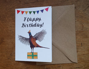 Flappy Birthday Pheasant Greeting Card