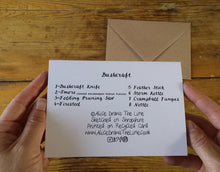 Load image into Gallery viewer, Bushcraft greeting card by Alice Draws the Line, Bushcraft kit