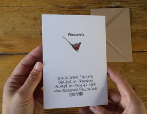 Pheasants Card by Alice Draws The Line
