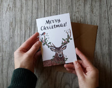 Load image into Gallery viewer, Merry Christmas Deer Christmas Card
