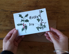Load image into Gallery viewer, Holly and Ivy Illustrated Christmas Card