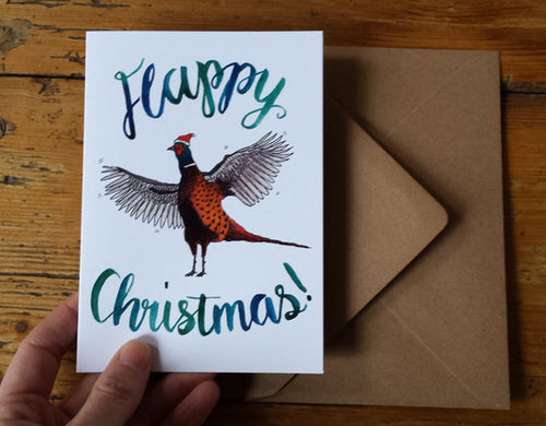 Happy /Flappy Pheasant Christmas Card