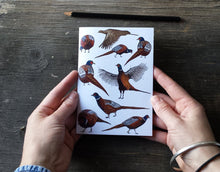 Load image into Gallery viewer, Pheasants Notebook by Alice Draws The Line, recycled paper, A6 paper