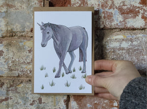 Unicorn Greeting card by Alice Draws the Line
