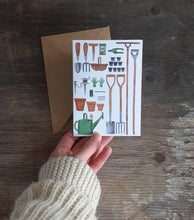 Load image into Gallery viewer, Gardener&#39;s Allotment greeting card by Alice Draws The Line, veg garden, allotment, gardener&#39;s card