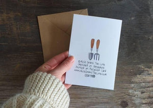 Gardener's Allotment greeting card by Alice Draws The Line, veg garden, allotment, gardener's card