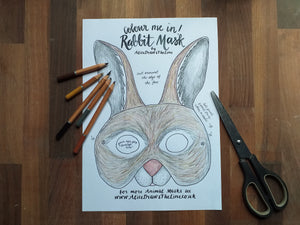 Printable Colour In Rabbit mask