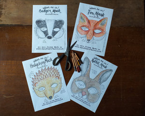 Printable Colour in Hedgehog mask