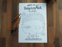 Load image into Gallery viewer, Printable Colour in Hedgehog mask