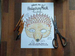 Printable Colour in Hedgehog mask