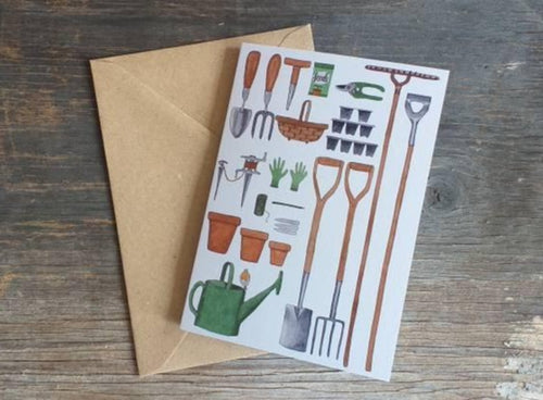 Gardener's Allotment card by Alice Draws The Line, veg garden, allotment, gardener's card