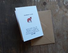 Load image into Gallery viewer, Woodland Animals greeting card by Alice Draws The Line, blank inside and printed on recycled card