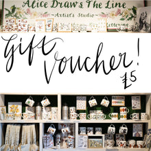 Load image into Gallery viewer, Alice Draws the Line Gift Voucher