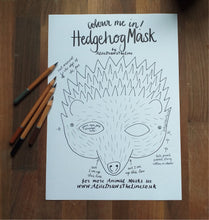 Load image into Gallery viewer, Printable Colour in Hedgehog mask