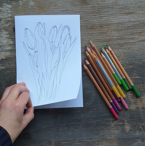 Printable Colour in Tulip card