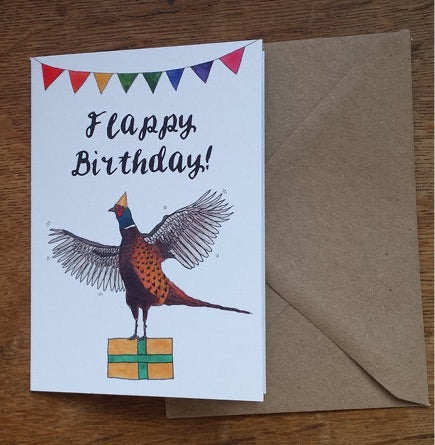 Flappy Birthday Pheasant Greeting Card