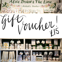 Load image into Gallery viewer, Alice Draws the Line Gift Voucher