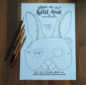 Printable Colour In Rabbit mask