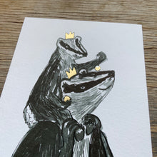 Load image into Gallery viewer, Badgers in black ink and gold