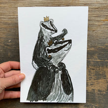 Load image into Gallery viewer, Badgers in black ink and gold